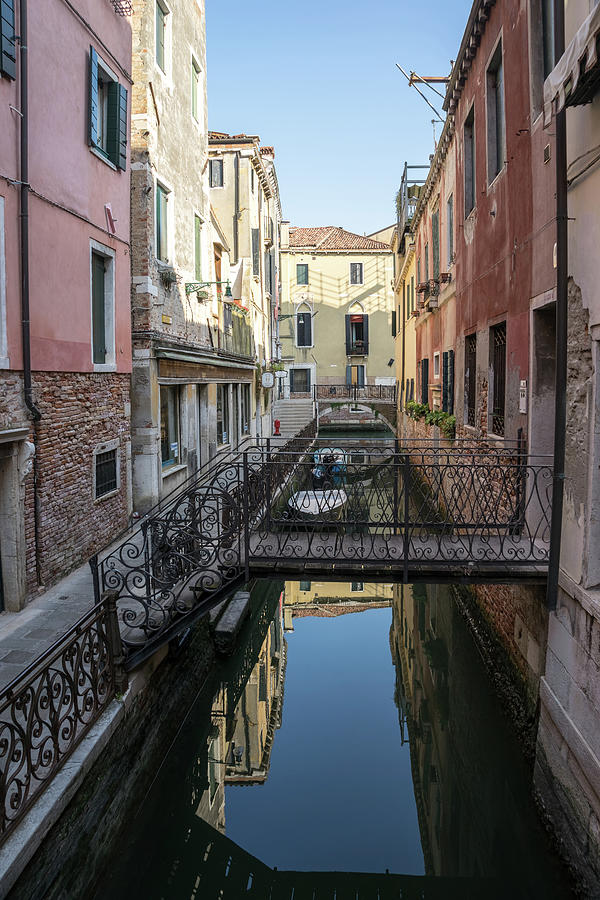 Classic Venetian - Elegant Wrought Iron Bridges and Banisters on Fondamenta Rimedio Photograph by Georgia Mizuleva