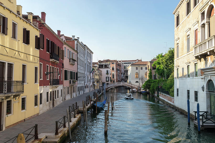 Classic Venetian - Gondolas Canals and Bridges Photograph by Georgia Mizuleva