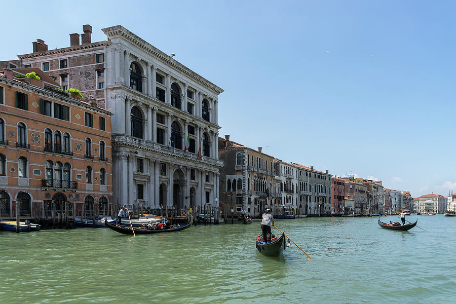Classic Venetian Journey - Gondolas and Palaces on Canalazzo the Grand Canal Photograph by Georgia Mizuleva