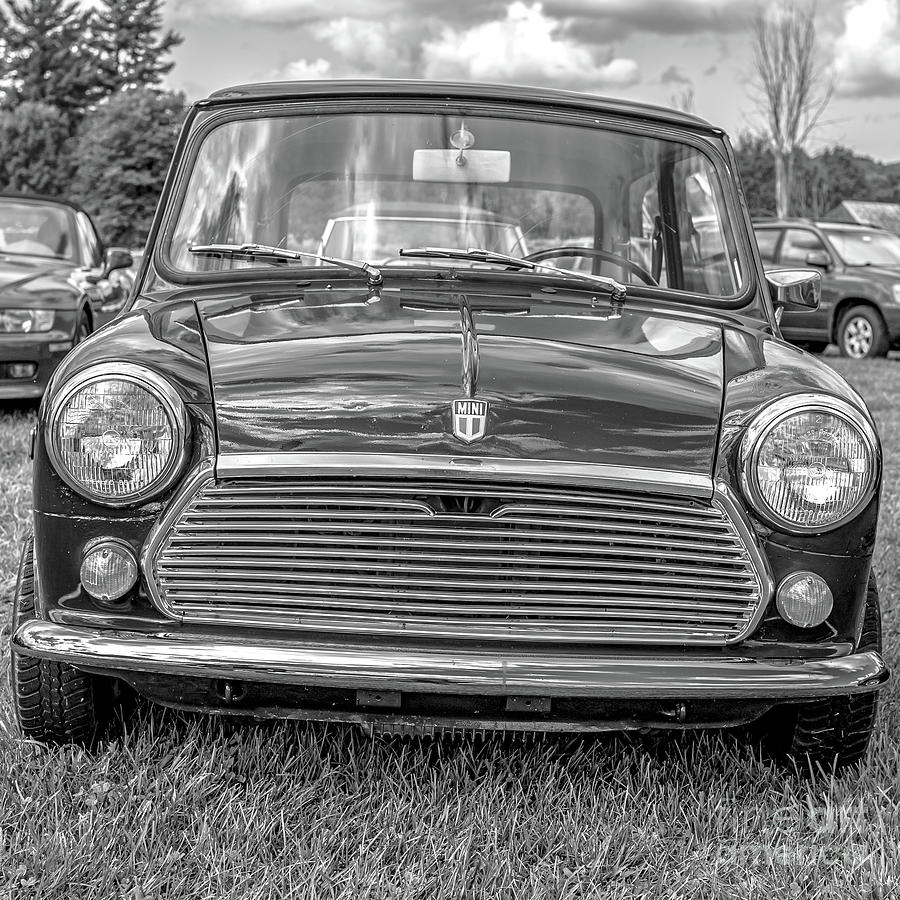 Classic Vintage Mini Cooper Car Black and White Photograph by Edward Fielding