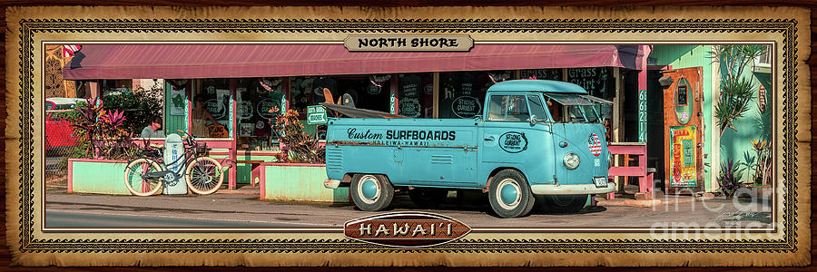 Volks Wagon Photograph - Classic VW Pick Up Surfing Truck Hawaiian Style Panoramic Photograph by Aloha Art