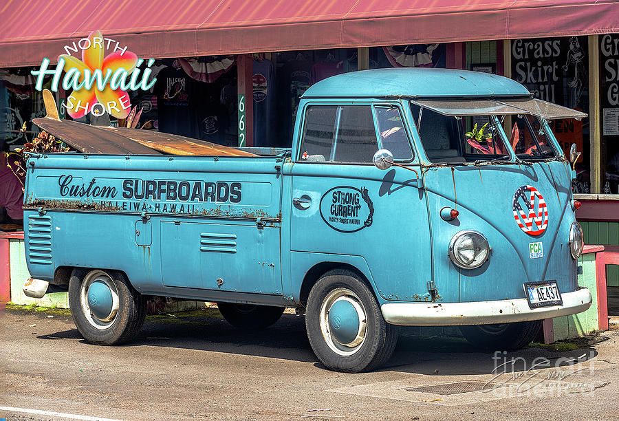 Classic VW Pick Up Surfing Truck Post Card Photograph by Aloha Art
