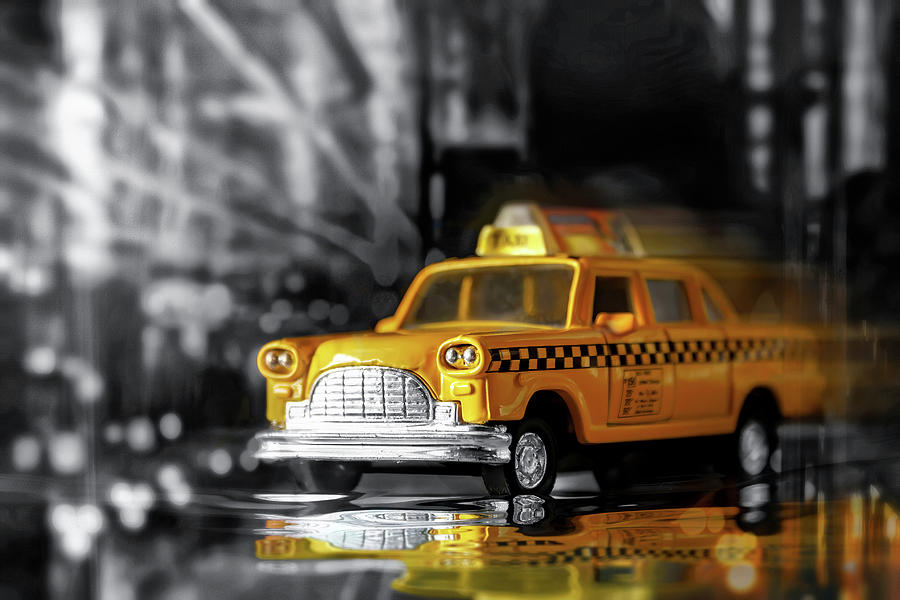 Classic Yellow NYC Cab Selective Color  Photograph by Carol Japp