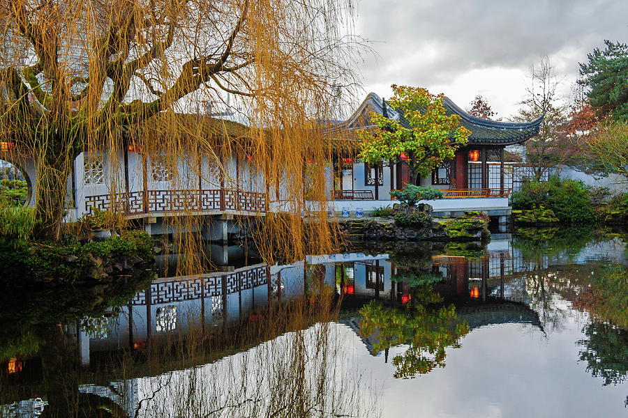Classical Chinese Garden in Vancouver  Photograph by Alex Lyubar