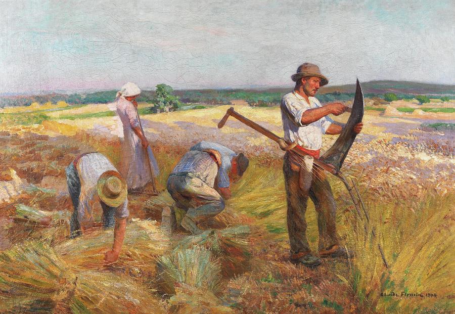 Claude Firmin Avignon 1864 to 1944 The Wheat Harvest, Painting by MotionAge Designs