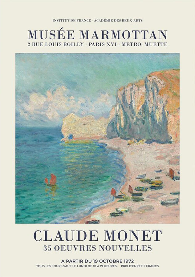 Claude Monet - Etretat, The Beach and the Falaise d'Amont Digital Art ...