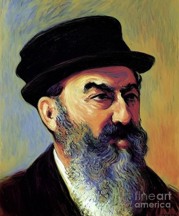 Claude Monet expressionist portrait Digital Art by Christina Fairhead