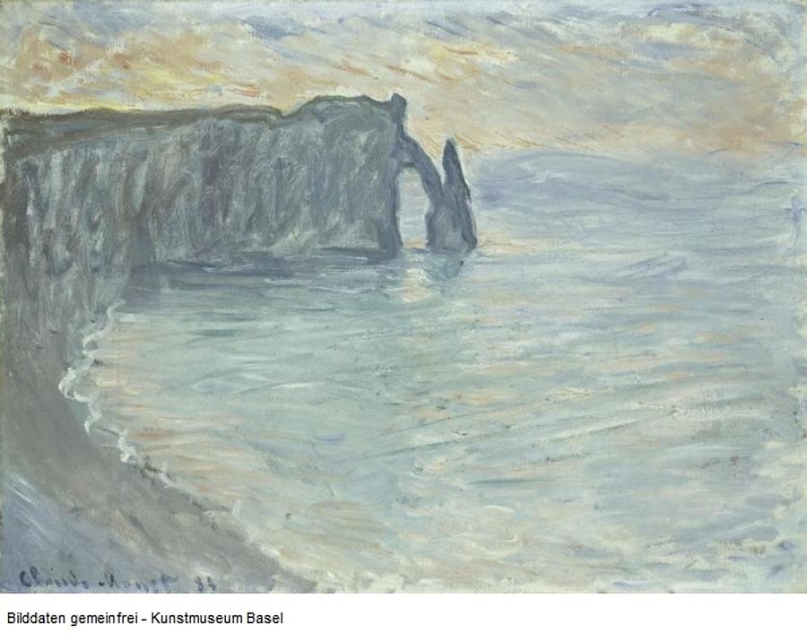 Claude Monet - La falaise d'Aval avec la porte et l'aiguille Painting ...