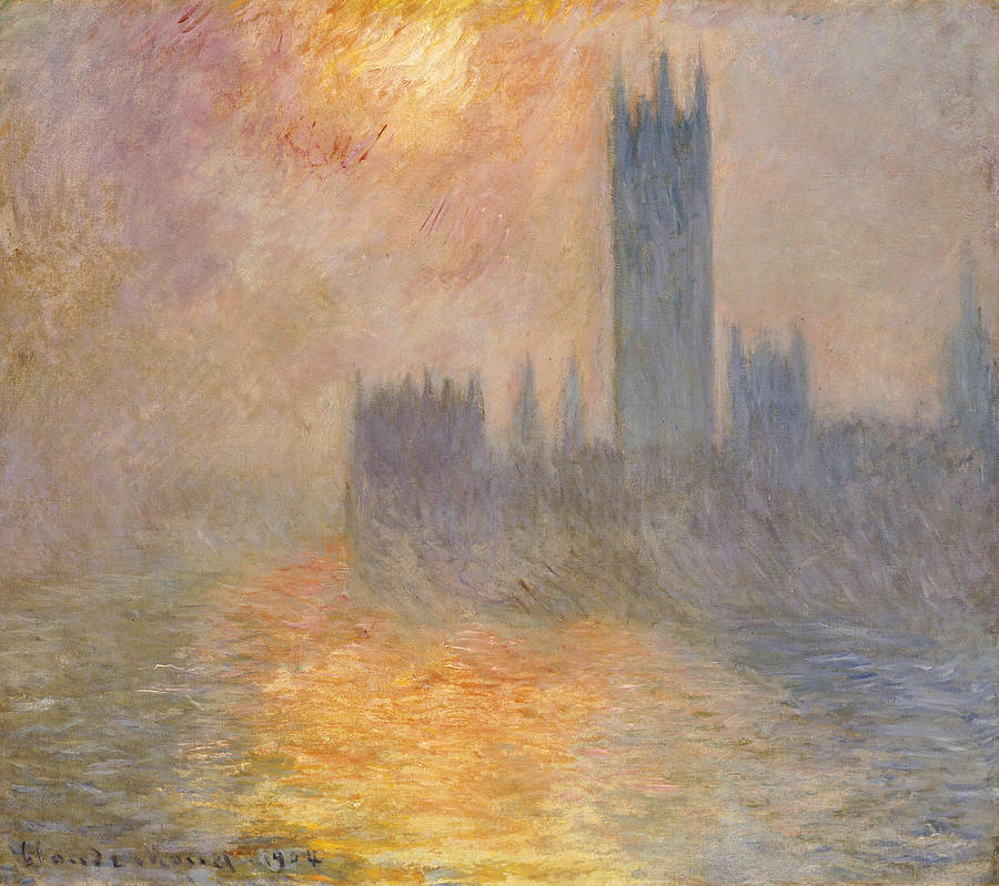 Claude Monet Parliament At Sunset 1904 Painting by Arpina Shop - Fine ...