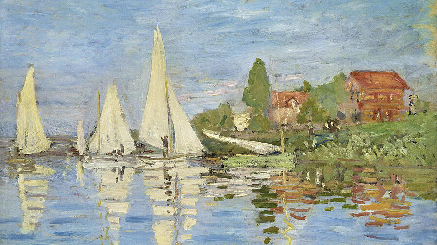 Claude Monet Painting - Claude Monet - Regattas at Argenteuil by Angel Smile