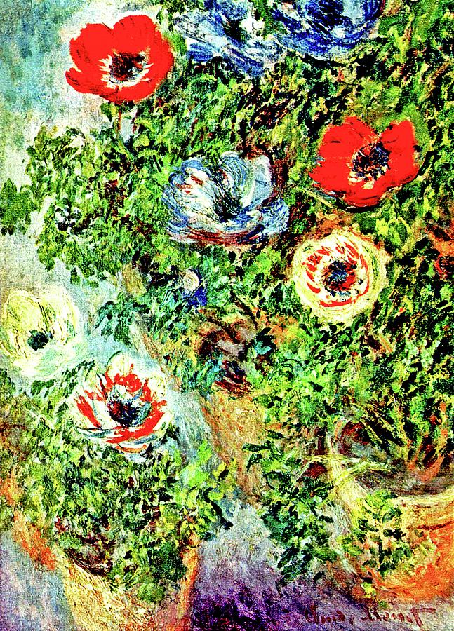 Claude Monet - Stilll Life with Anemones Painting by Vladimir Lomaev ...