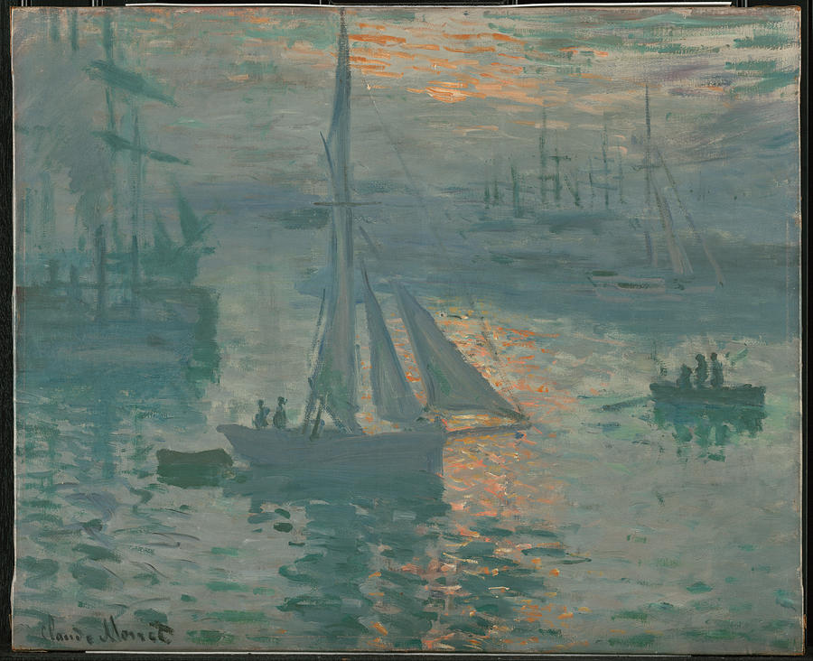 Claude Monet Sunrise Marine Painting by Celestial Images