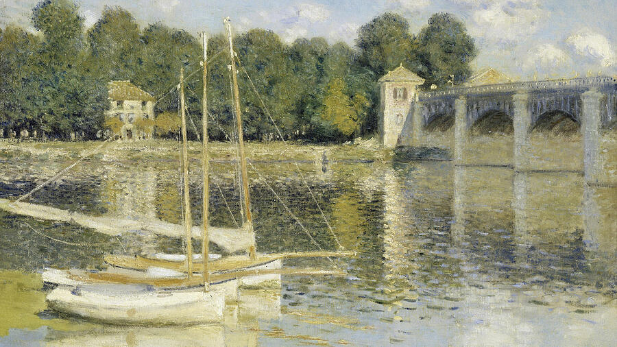 Claude Monet Painting - Claude Monet - The Argenteuil Bridge by Angel Smile