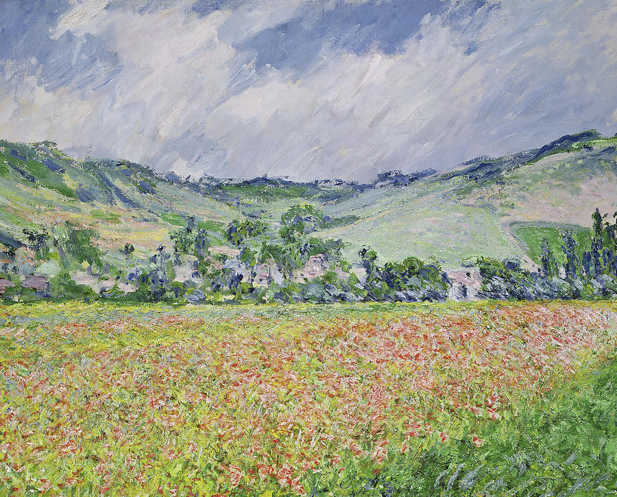 Claude Monet  The Poppy Field Near Giverny Painting