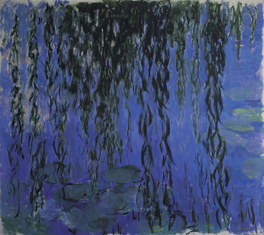 Claude Monet  Water Lilies and Weeping Willow Branches Painting by MotionAge Designs