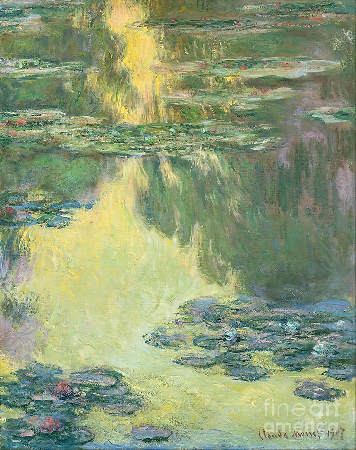 Claude Monet Water Lilies Yellow Green Painting by Adams Price - Fine ...