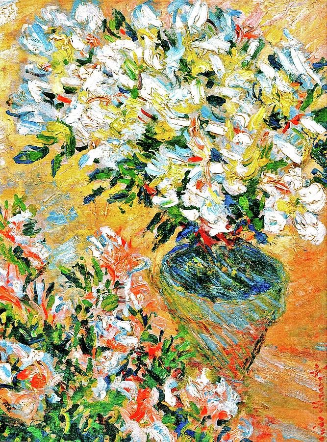 Claude Monet - White Azaleas in a Pot Painting by Vladimir Lomaev ...