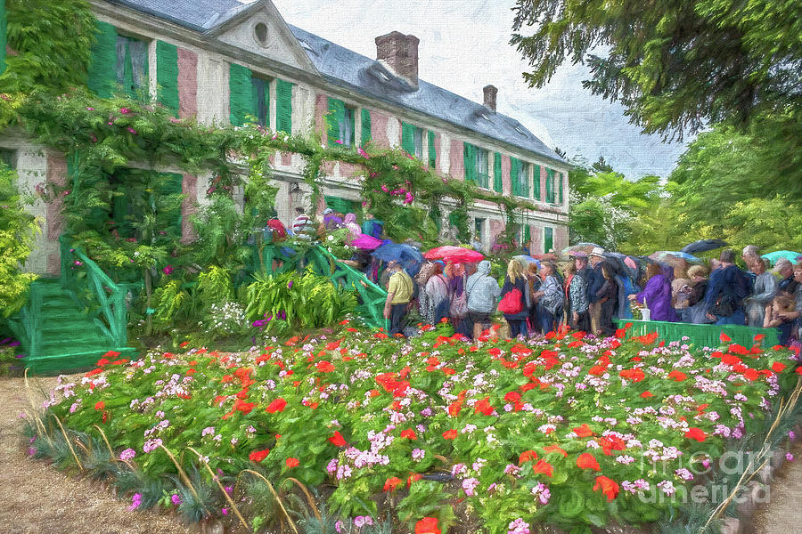 Claude Monet Photograph - Claude Monets Home On A Rainy Day, Giverny, France, Painterly by Liesl Walsh