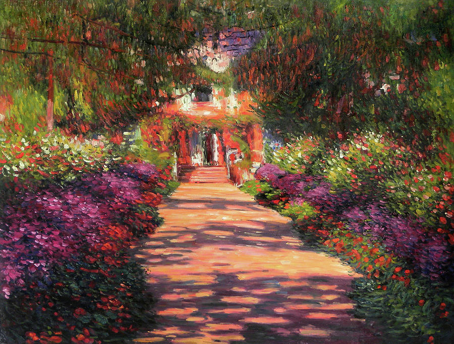 Claude Monet's Pathway in Monet's Garden at Giverny Painting by Vintage ...