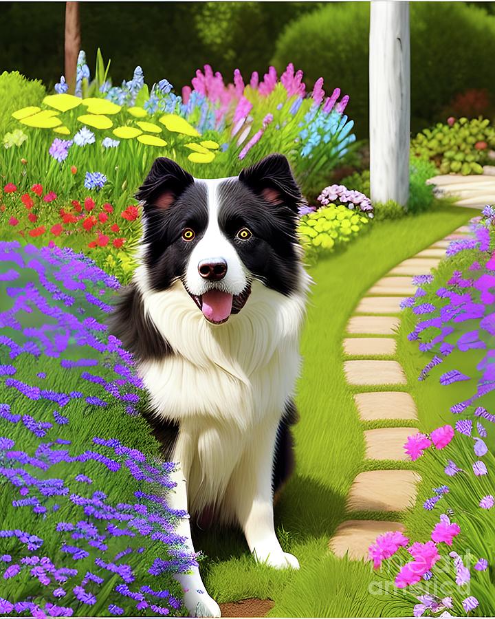 Claude the Border Collie Digital Art by Mary Machare