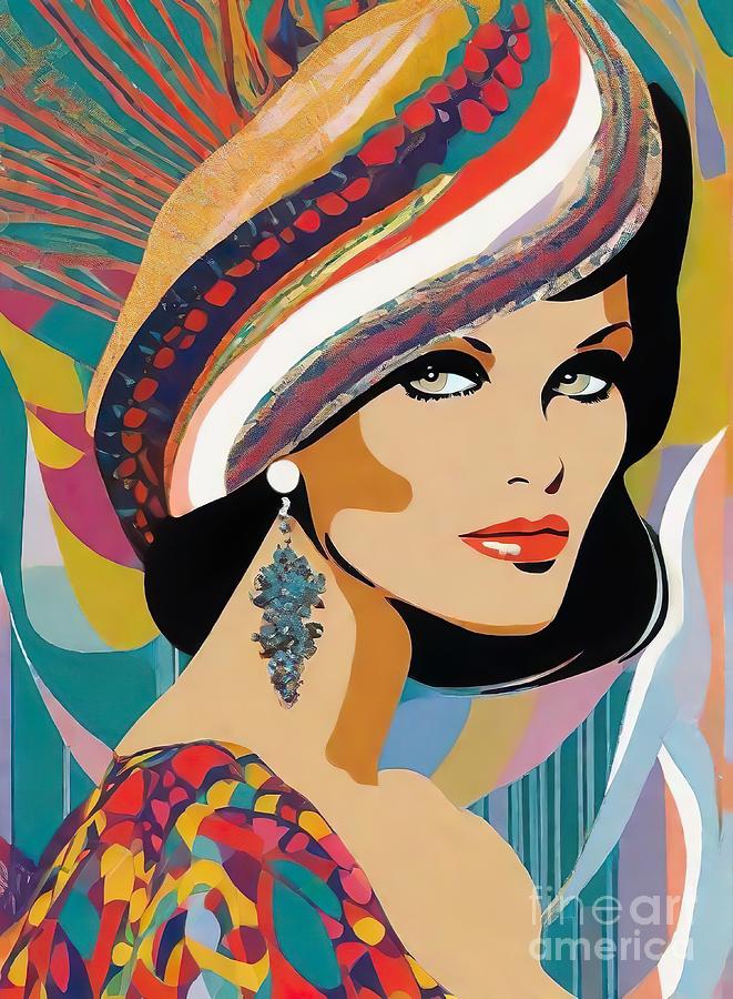 Claudia Cardinale abstract portrait Digital Art by Movie World Posters