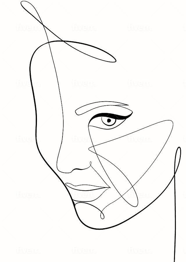 Claudia Cardinale minimalist portrait 2b Drawing by Movie World Posters