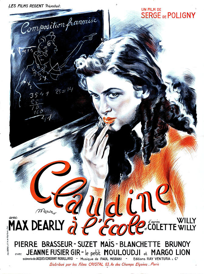 Claudine a Lecole, 1937 Mixed Media by Movie World Posters