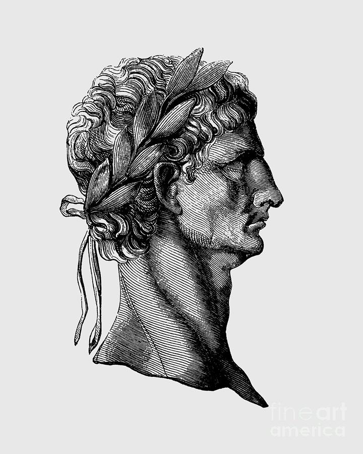 Greek Digital Art - Claudius portrait by Madame Memento