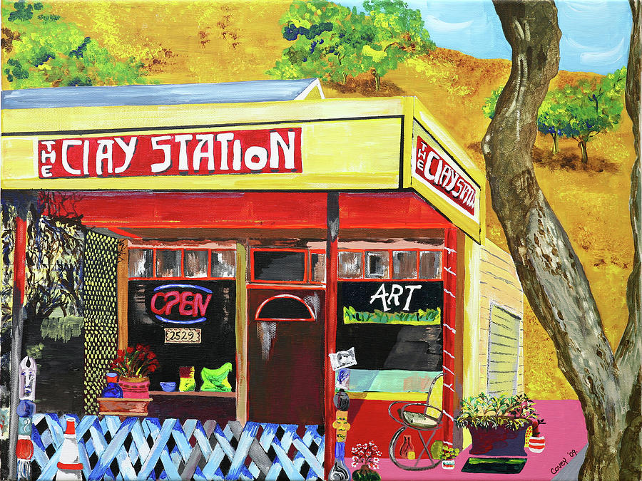 Colorful Painting - Clay Station by Donna Covey