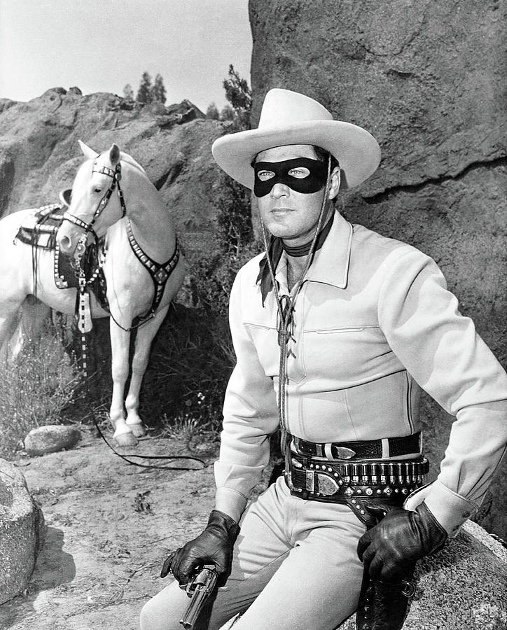 CLAYTON MOORE in THE LONE RANGER -1956-, directed by STUART HEISLER. Photograph by Album