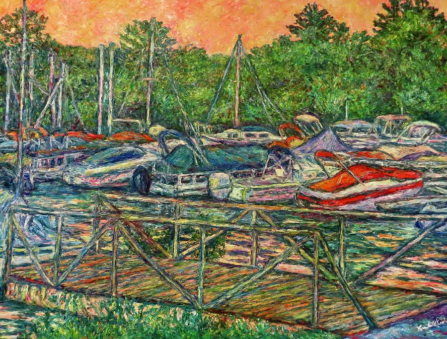 Boat Painting - Claytor Lake Dock by Kendall Kessler