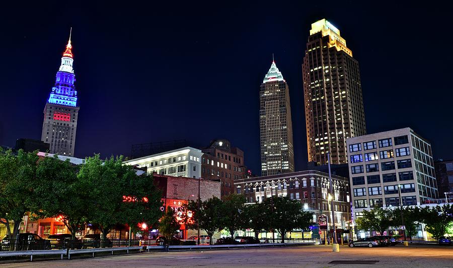 Cle Heart Of Town Nightscape Photograph
