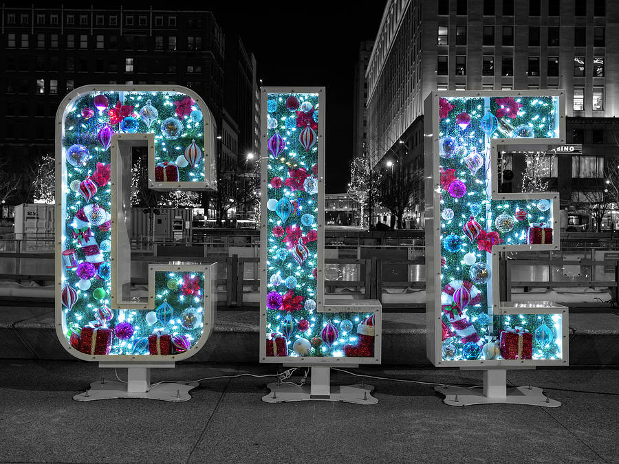 CLE Sign in Selective Color Photograph by Clint Buhler