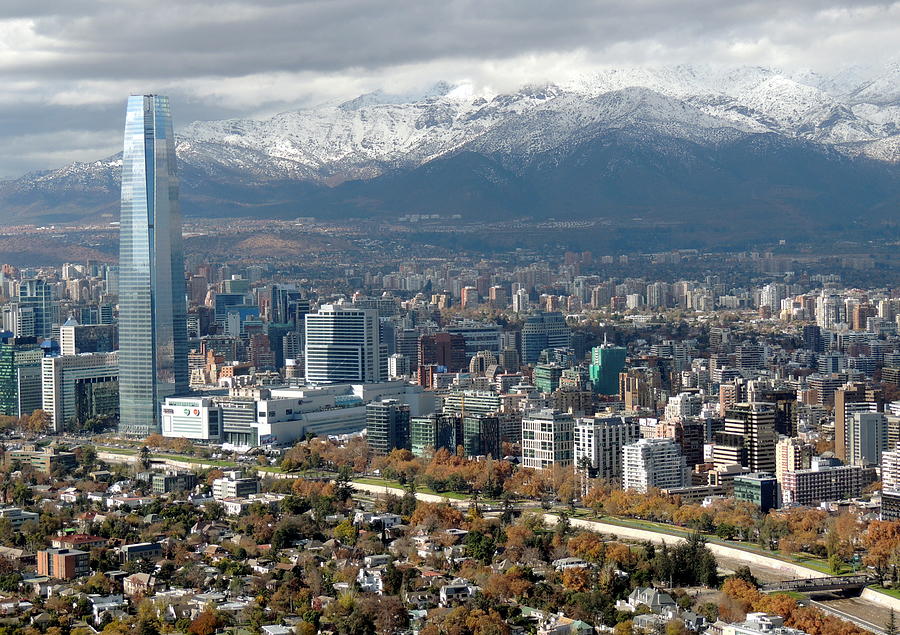 Clean wide city skyline of Santiago de Chile Photograph by Germán Vogel