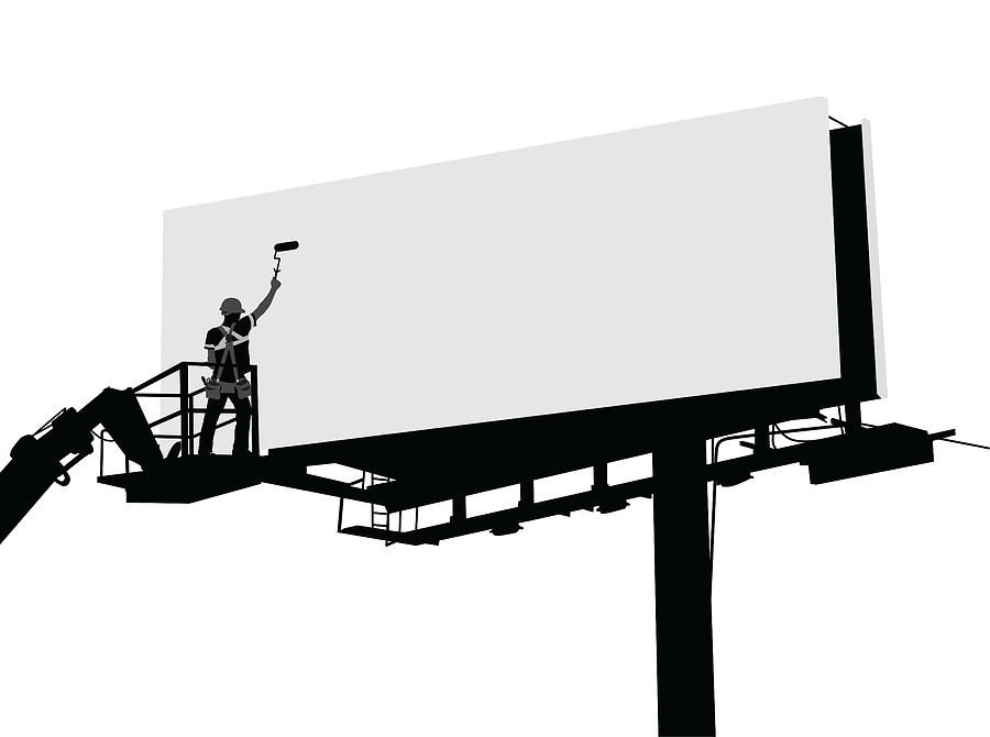 Cleaning The Billboards Drawing by A-Digit
