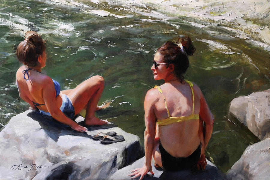 Figurative Painting - Clear Creek Bathers by Anna Rose Bain Figurative Painting - Clear Creek Bathers by Anna Rose Bain