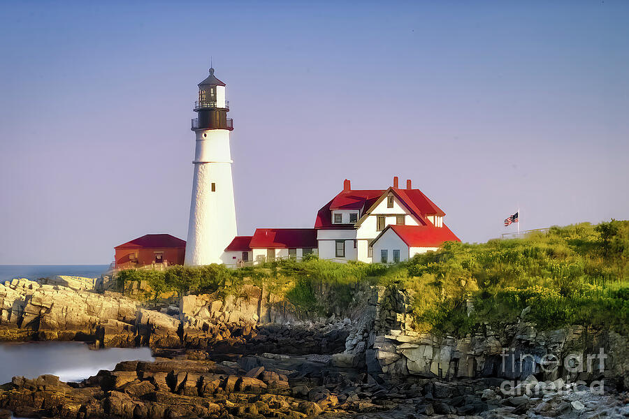 Clear Day at Portland Head Light in Maine Photograph by Shelia Hunt