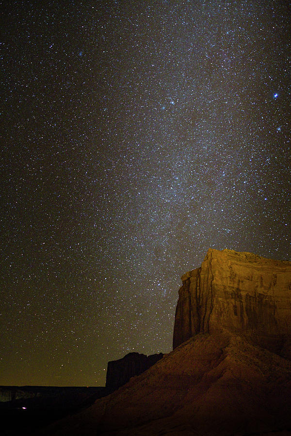 Clear night sky above Monument Valley Photograph by David L Moore