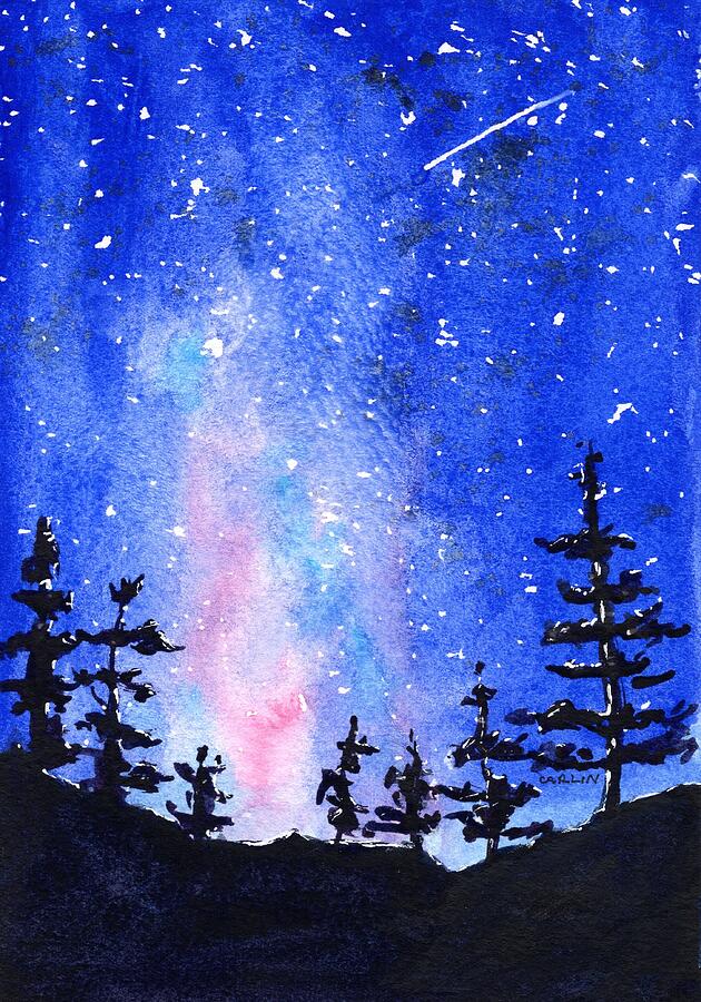 Clear Starry Night Painting by Carlin Blahnik CarlinArtWatercolor ...