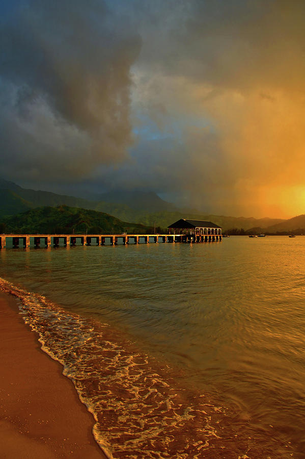 Clearing Storm Over Hanalei Bay At Sunset Photograph by Stephen Vecchiotti