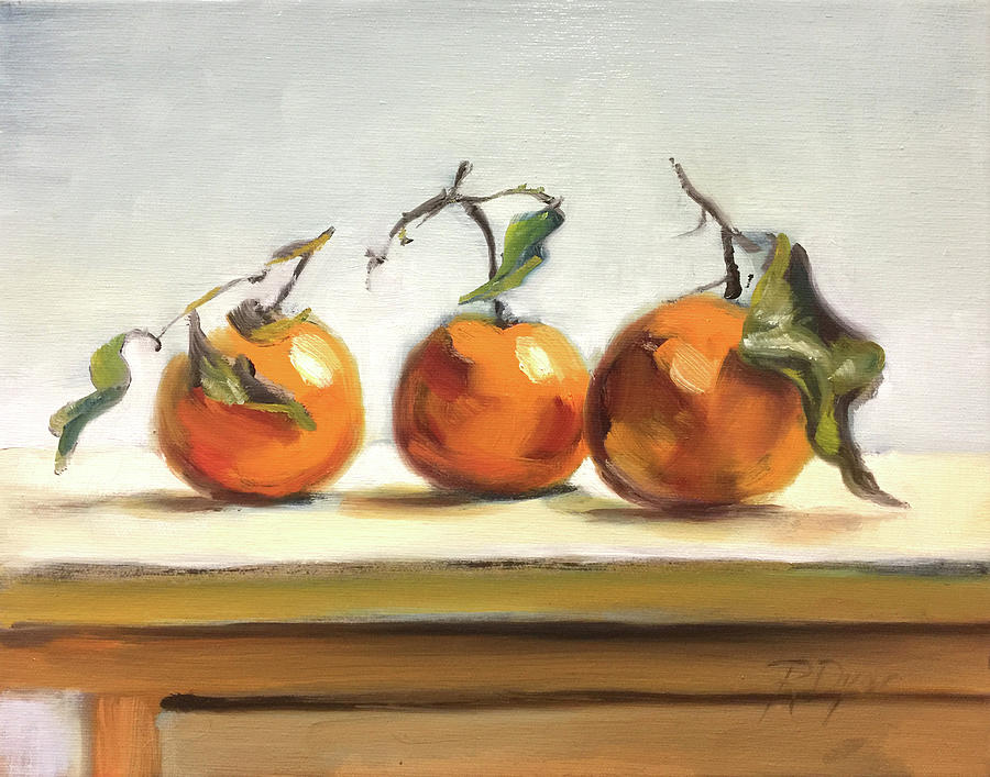 Clementine Trio Painting by Roxanne Dyer