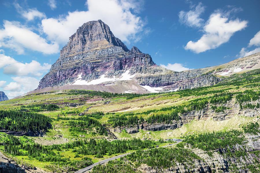 Clements Mountain and Going-To-The Sun road. Photograph by Mihai Andritoiu