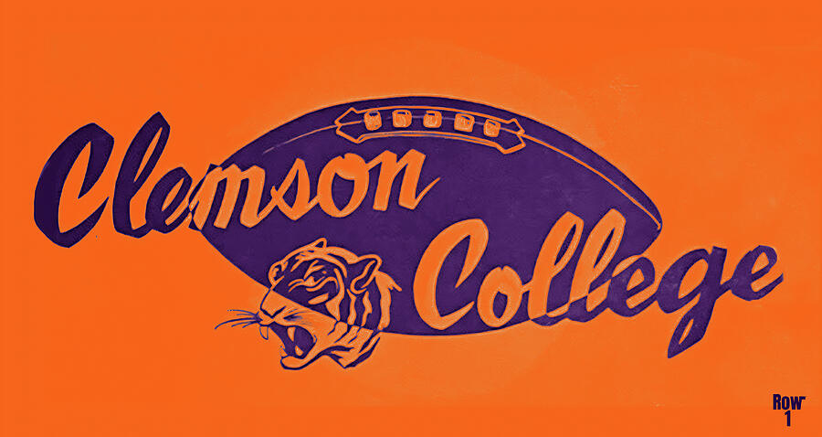 Clemson College Tiger Football Mixed Media by Row One Brand