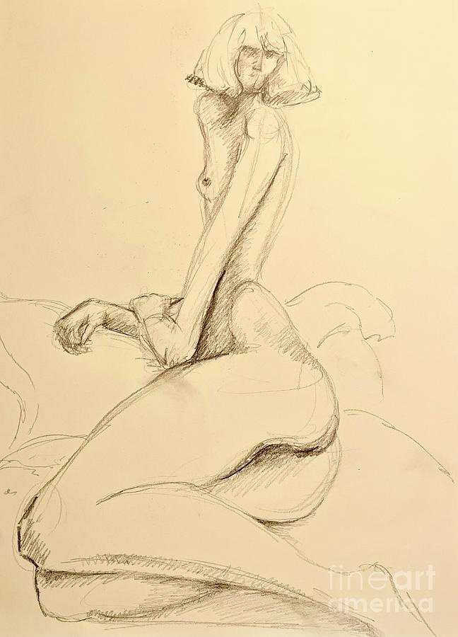 Cleo in Repose Drawing by Melinda Dare Benfield