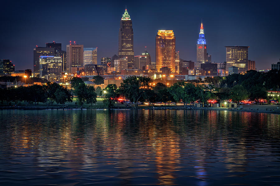 Cleveland Photograph - Cleveland at Night by Rick Berk