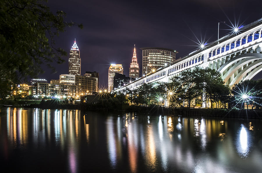 Cleveland at night Photograph by Yuanshuai Si