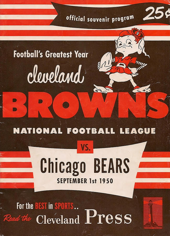 Vintage Reproduction 1946 Cleveland Browns NFL Football Poster 