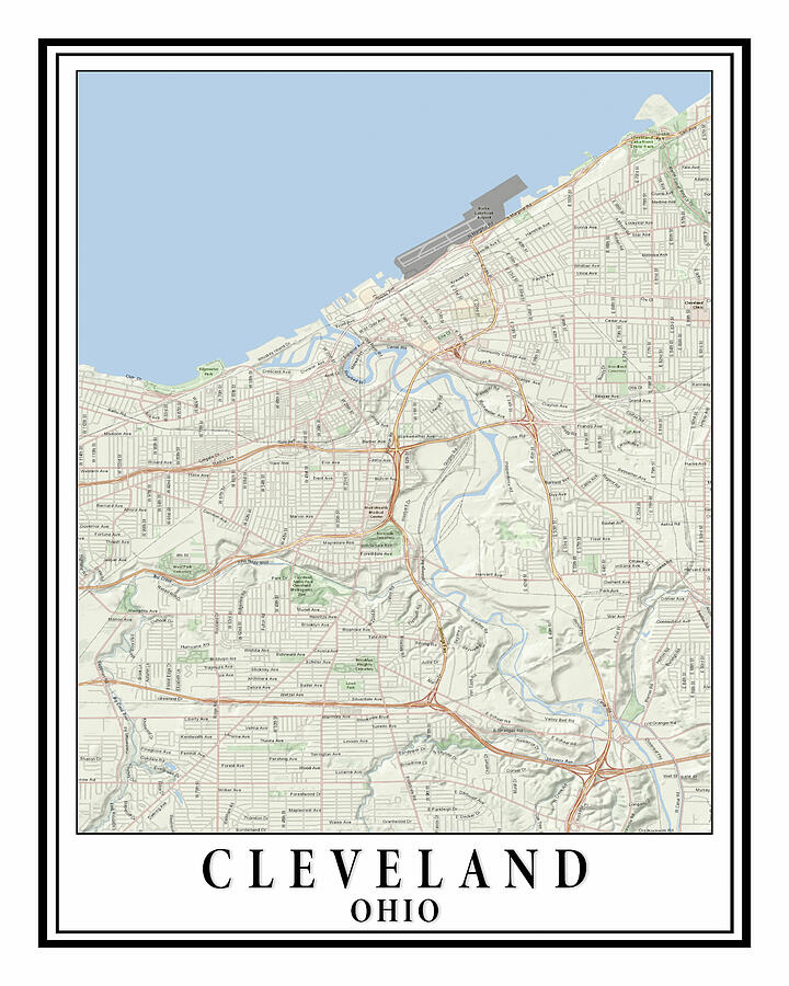 Cleveland City Map Photograph