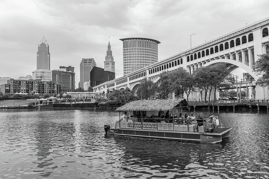 Cleveland Cityscape and Boat Photograph by John McGraw