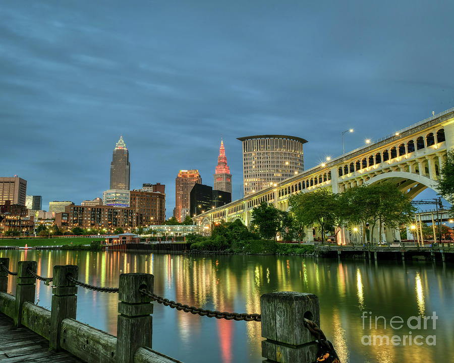 Cleveland Skyline in Color Photograph by Paul Quinn